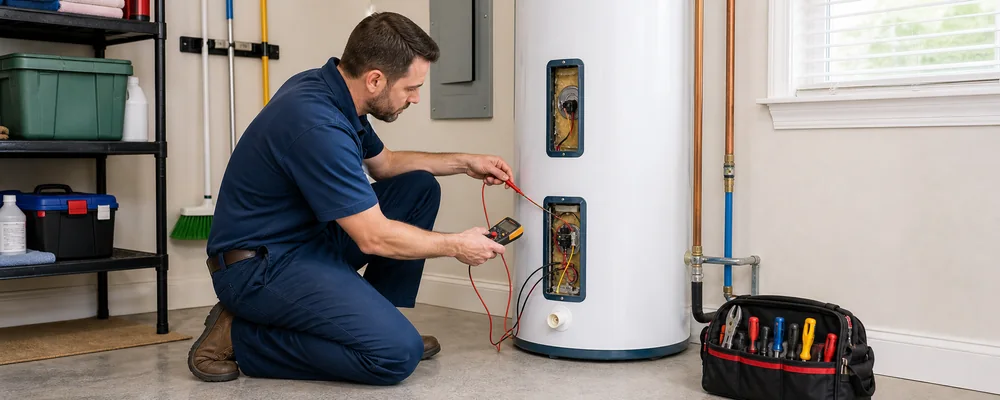 Before service for Electric Tank Water Heater Before service for Electric Tank Water Heater
