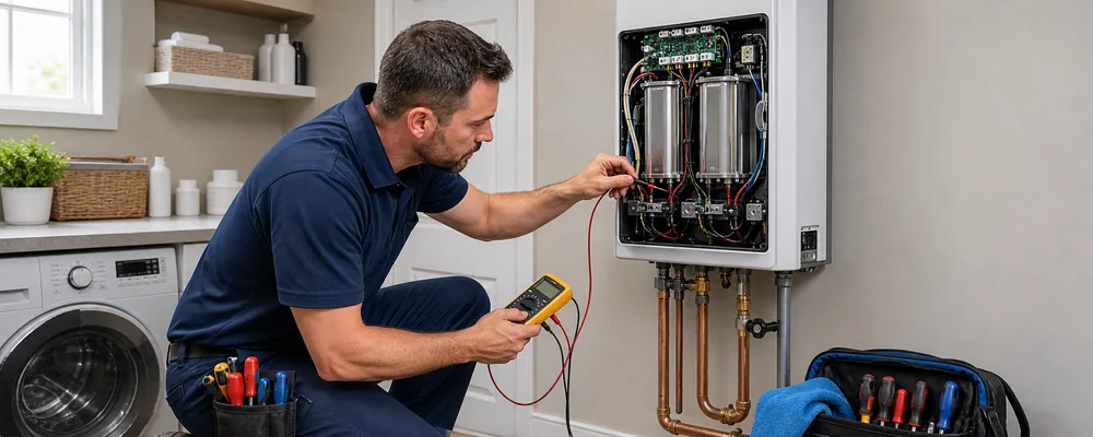 Before service for Electric Tankless Water Heater Before service for Electric Tankless Water Heater